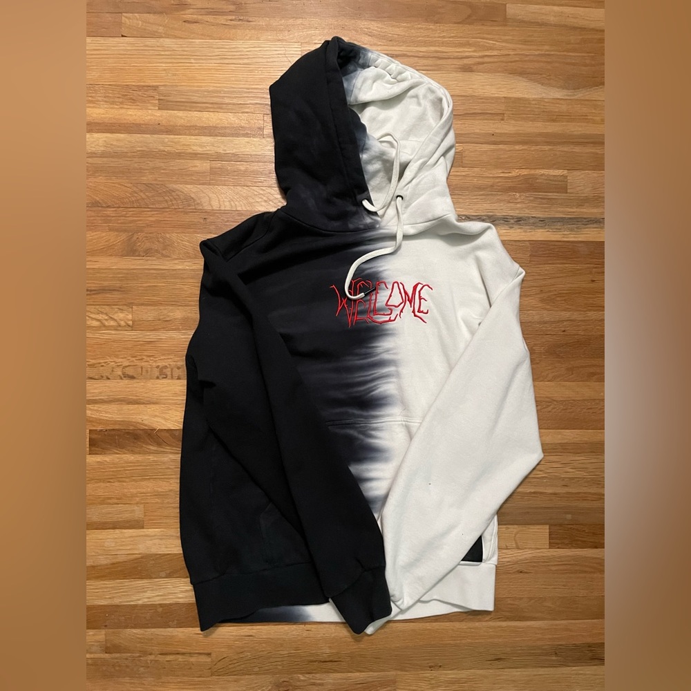 Men’s Hoodie, Medium, Navy blue and white